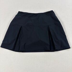 Lands' End Pleated Active Skort Women Medium Navy Blue Stretch Golf Tennis